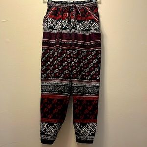 Patterned Elastic-waist Pants